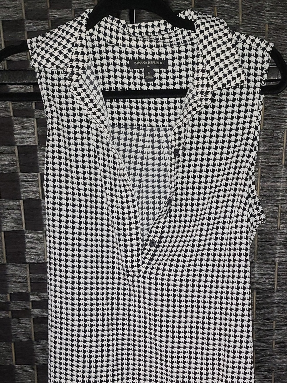 Banana Republic Casual Sleeveless Shirt Dress Sleeveless Elephant Print SZ 8